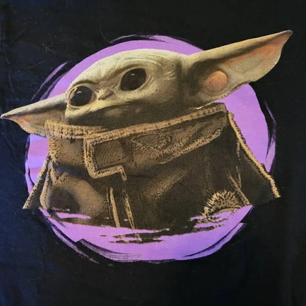 TWO Star Wars Mandalorian Baby Yoda T-ShirtS Adult Graphic Size Small -- Borh fo